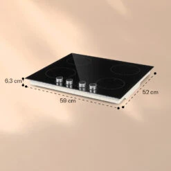 Kochheld 4-Zonen-Induktionskochfeld 6000W Dreh-Regler Glas Schwarz -Klarstein Verkaufsgeschäft 10034947 yy 0011 dimensions