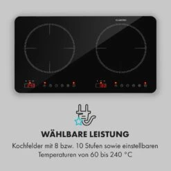 Cookio Kochfeld Induktion Freistehend 3500 W Bis 240 °C Glaskeramik 14 Cookio Kochfeld Induktion Freistehend 3500 W Bis 240 °C Glaskeramik -Klarstein Verkaufsgeschäft 10034949 de 0004 logo