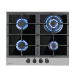 Alchemist 4 Zonen Gaskochfeld Aluminium-Brenner Glaskeramik Schwarz