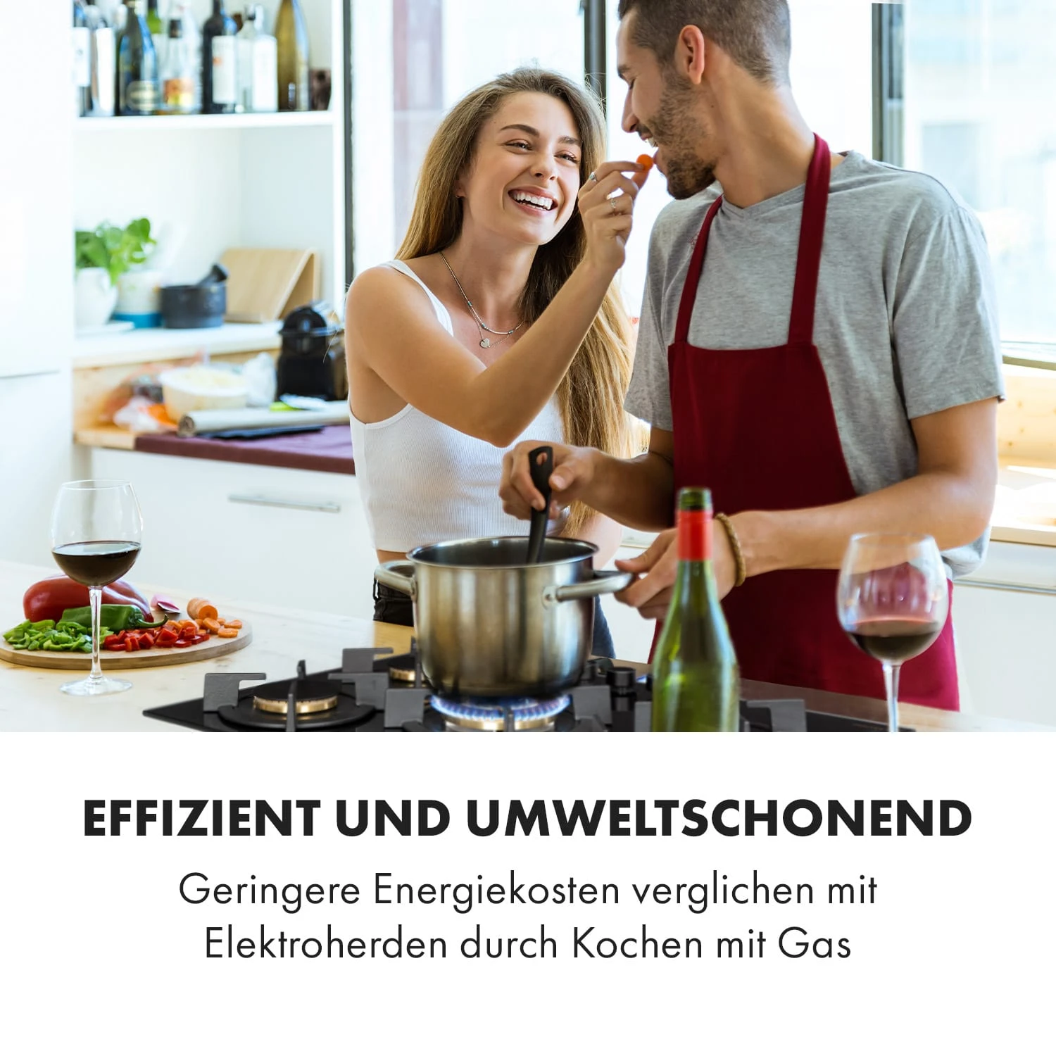 Goldflame 5 Gaskochfeld 5-flammig Messing-Brenner Glaskeramik Schwarz 4 Goldflame 5 Gaskochfeld 5-flammig Messing-Brenner Glaskeramik Schwarz – Bild 2