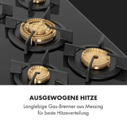 Goldflame 5 Gaskochfeld 5-flammig Messing-Brenner Glaskeramik Schwarz 13 Goldflame 5 Gaskochfeld 5-flammig Messing-Brenner Glaskeramik Schwarz -Klarstein Verkaufsgeschäft 10034973 de 0003 logo