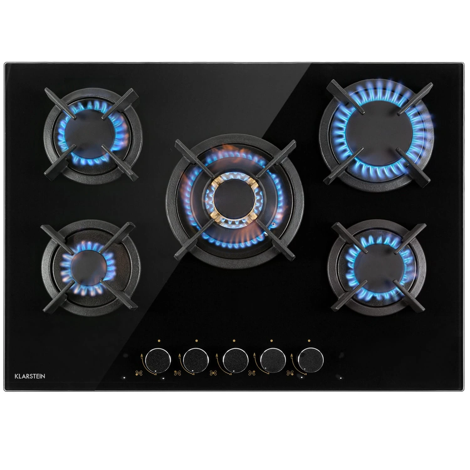 Goldflame 5 Gaskochfeld 5-flammig Messing-Brenner Glaskeramik Schwarz 3 Goldflame 5 Gaskochfeld 5-flammig Messing-Brenner Glaskeramik Schwarz