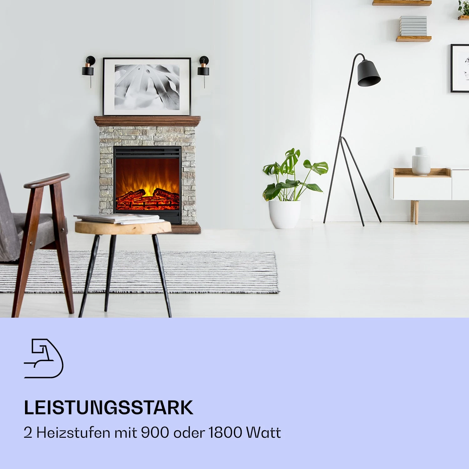 Etna Elektrokamin 1800W Wochentimer Fernbedienung LED 4 Etna Elektrokamin 1800W Wochentimer Fernbedienung LED – Bild 2