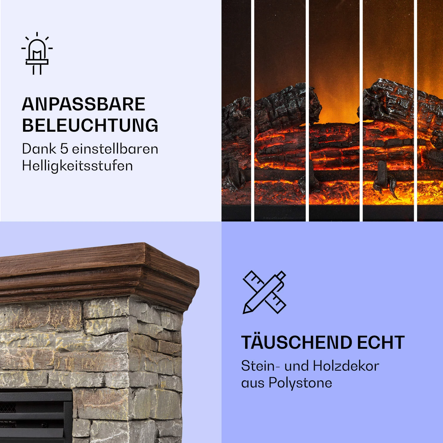 Etna Elektrokamin 1800W Wochentimer Fernbedienung LED 7 Etna Elektrokamin 1800W Wochentimer Fernbedienung LED – Bild 5