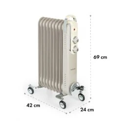 Thermaxx Retroheat Ölradiator 2000W Bodenrollen -Klarstein Verkaufsgeschäft 10035080 yy 0008 logo Klarstein ThermaxxRetroheat oelradiator 2000W taupe