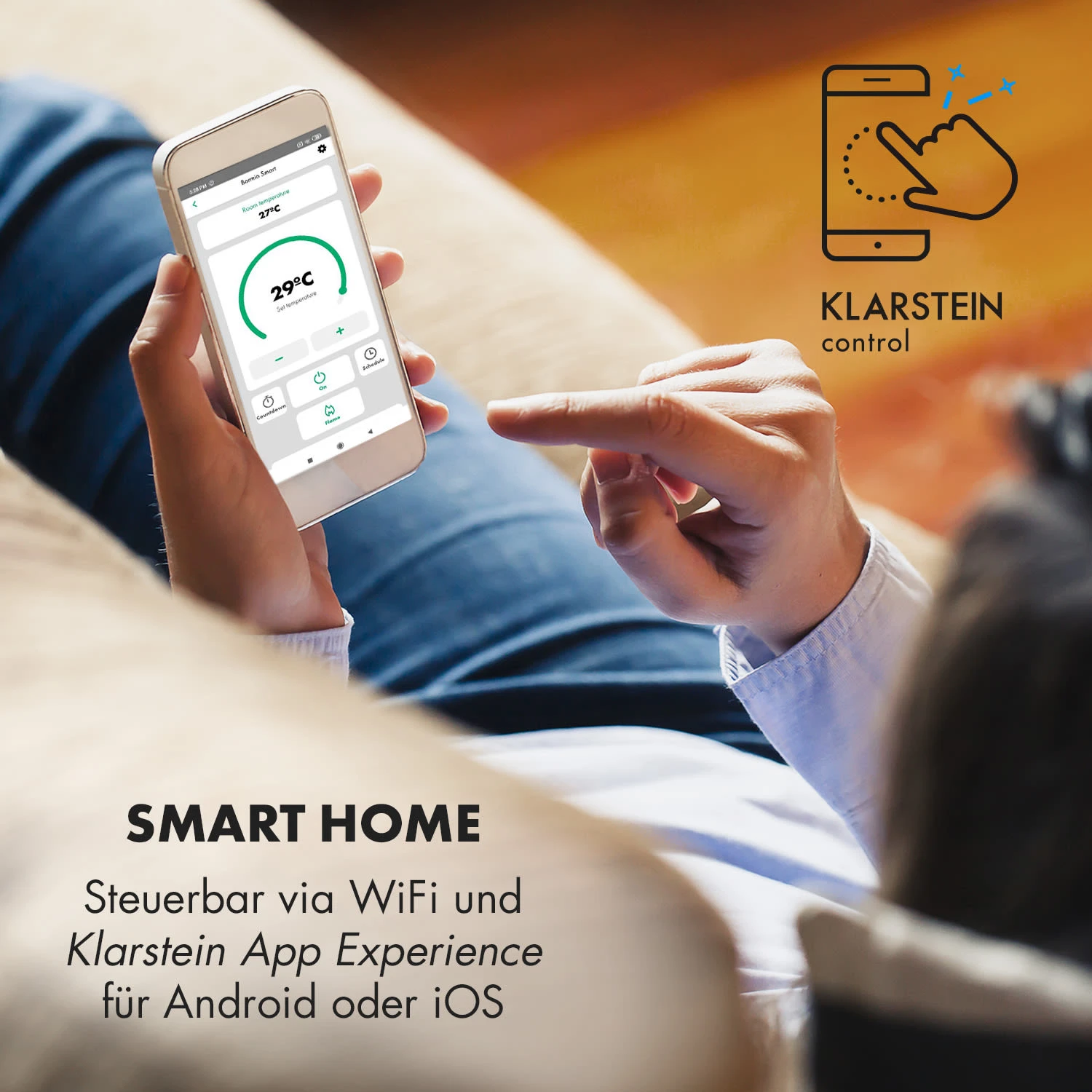 Bormio Smart Elektrokamin 950/1900W Thermostat Wochentimer 4 Bormio Smart Elektrokamin 950/1900W Thermostat Wochentimer – Bild 2