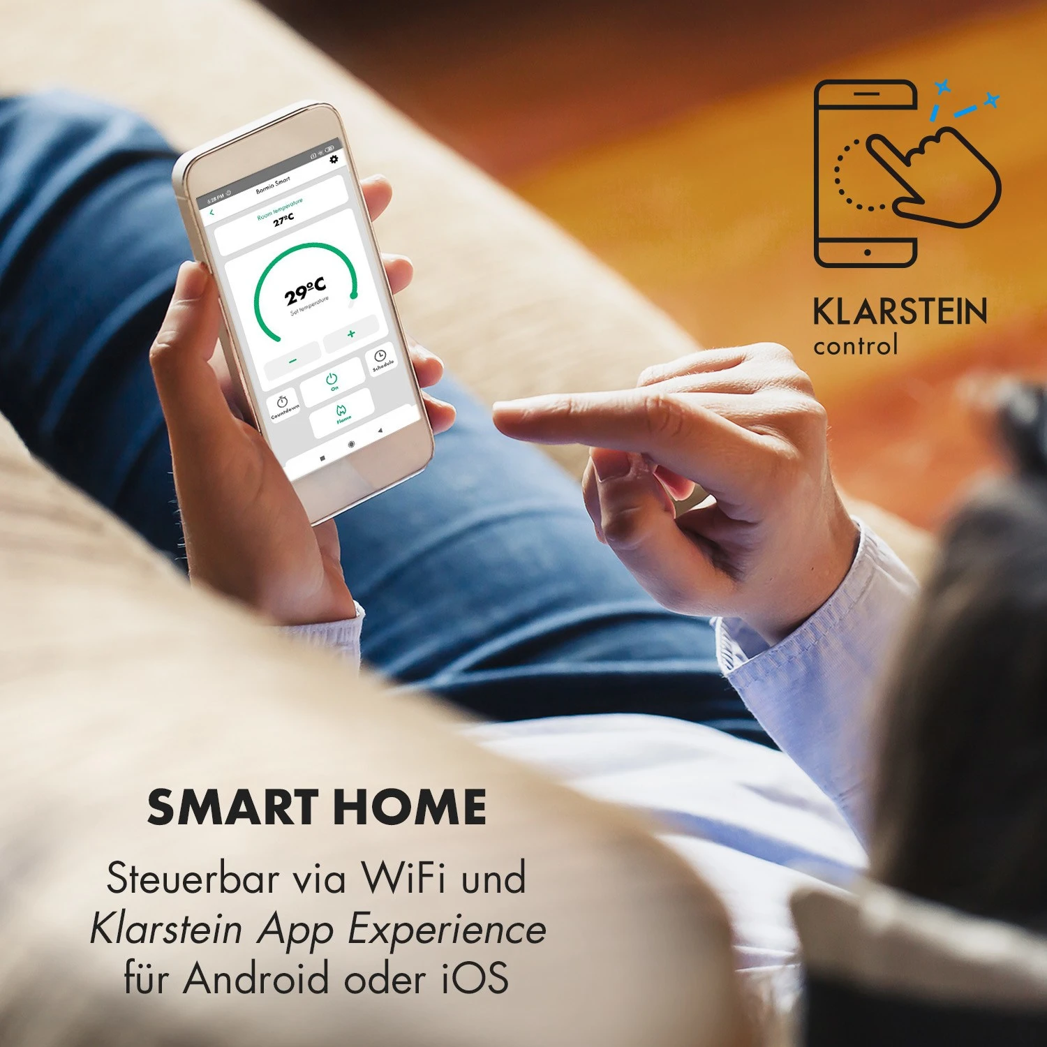 Bormio S Smart Elektrokamin 950/1900W Thermostat Wochentimer 4 Bormio S Smart Elektrokamin 950/1900W Thermostat Wochentimer – Bild 2