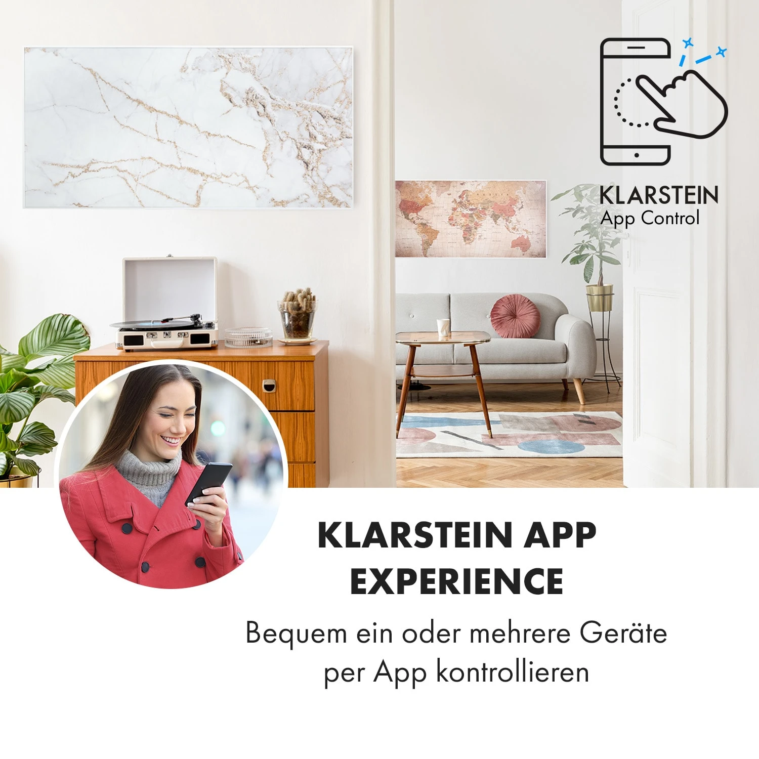 Wonderwall Air Art Smart Infrarotheizung 120x60cm 700W Wandinstallation App-Steuerung Marmor I 4 Wonderwall Air Art Smart Infrarotheizung 120x60cm 700W Wandinstallation App-Steuerung Marmor I – Bild 2