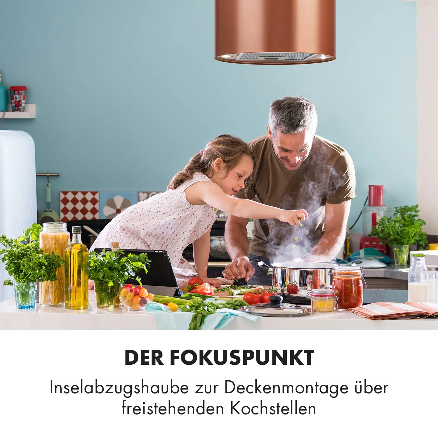 Barett Inselabzugshaube Ø35cm Umluft 558 M³/h LED Aktivkohlefilter 4 Barett Inselabzugshaube Ø35cm Umluft 558 M³/h LED Aktivkohlefilter – Bild 2