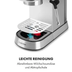 Futura Espressomaker 20 Bar 1450 Watt 20 Bar Wassertank: 1,25 Liter Rostfreier Edelstahl 20 Futura Espressomaker 20 Bar 1450 Watt 20 Bar Wassertank: 1,25 Liter Rostfreier Edelstahl -Klarstein Verkaufsgeschäft 10035183 de 0009 logo