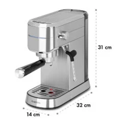 Futura Espressomaker 20 Bar 1450 Watt 20 Bar Wassertank: 1,25 Liter Rostfreier Edelstahl 21 Futura Espressomaker 20 Bar 1450 Watt 20 Bar Wassertank: 1,25 Liter Rostfreier Edelstahl -Klarstein Verkaufsgeschäft 10035183 yy 0010 logo
