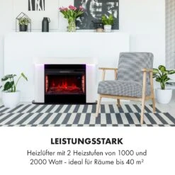 Aargau Smart Elektrischer Kamin 1000/2000W LED 18-27 °C Wochentimer -Klarstein Verkaufsgeschäft 10035204 de 0006 logo