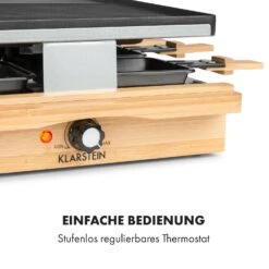 Tournedo Raclette 1200W Aluminiumguss 8 Personen Holz-Dekor -Klarstein Verkaufsgeschäft 10035219 de 0006 logo