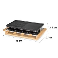 Tournedo Raclette 1200W Aluminiumguss 8 Personen Holz-Dekor -Klarstein Verkaufsgeschäft 10035219 yy 0009 logo Klarstein Tournedo Raclette Holz Dekor