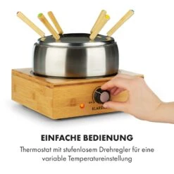 Bambus Fondue Edelstahl-Topf 800W -Klarstein Verkaufsgeschäft 10035221 de 0005 logo