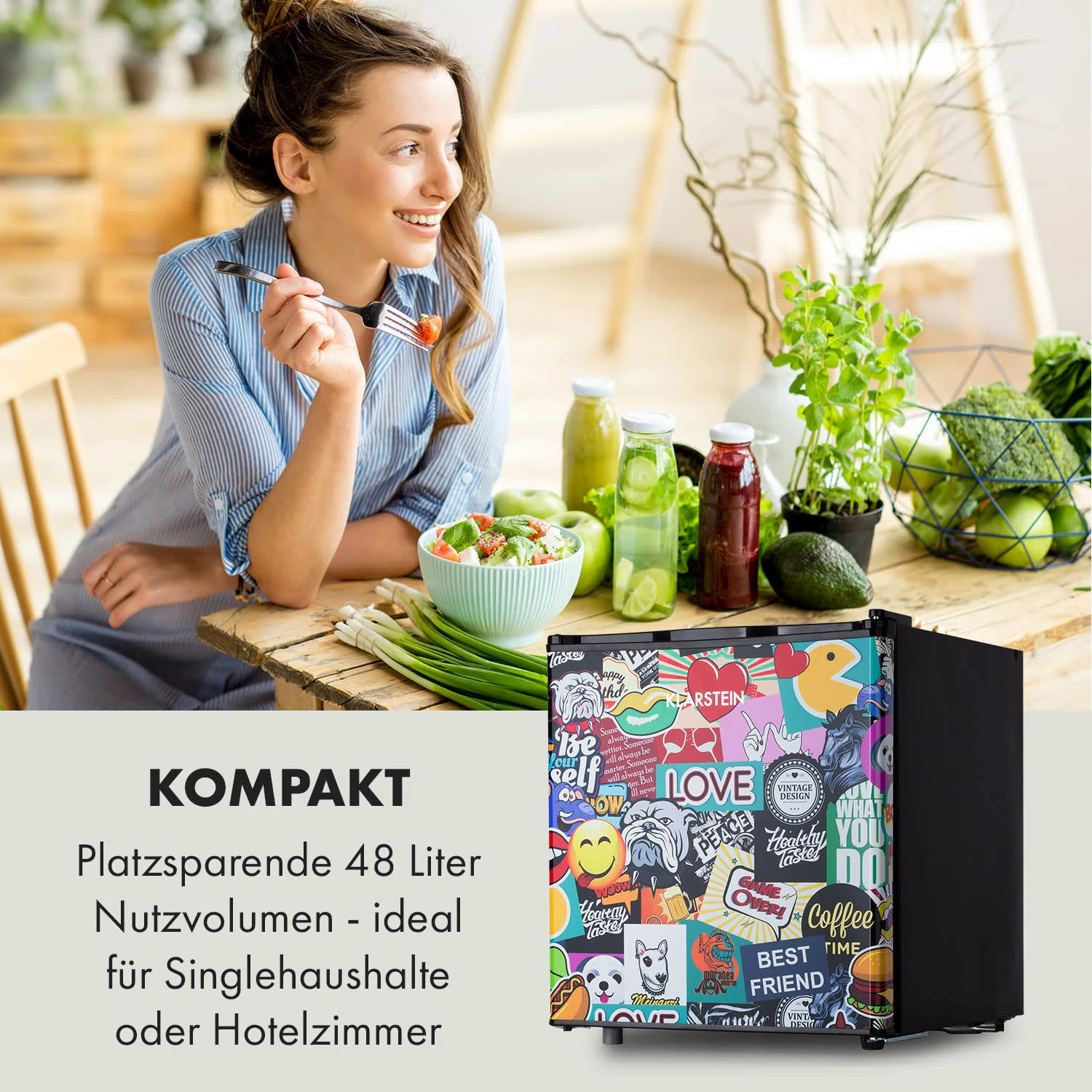 Cool Vibe 46+ Kühlschrank 46 Liter 1 Boden Stickerbomb-Style 4 Cool Vibe 46+ Kühlschrank 46 Liter 1 Boden Stickerbomb-Style – Bild 2