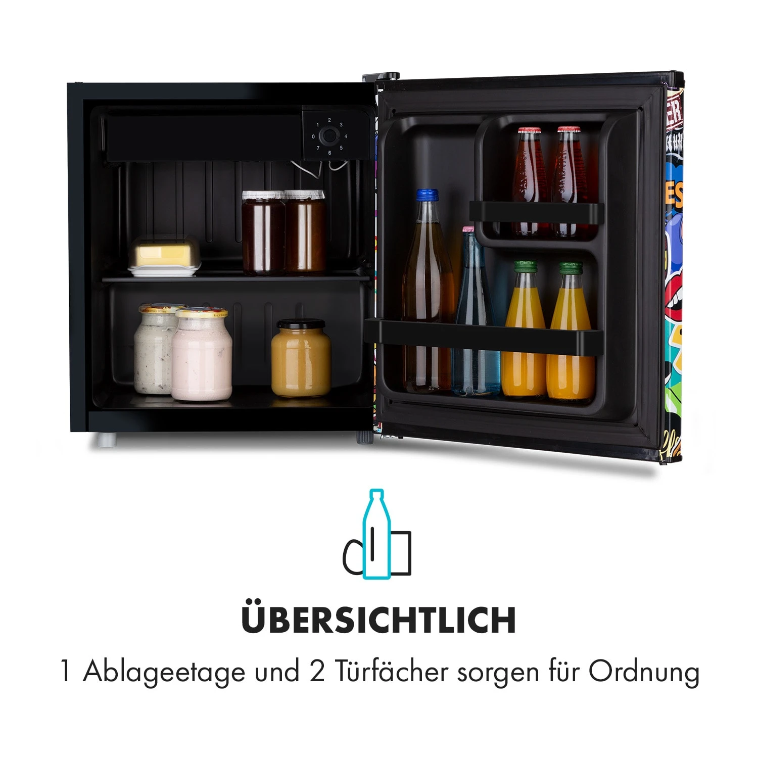 Cool Vibe 46+ Kühlschrank 46 Liter 1 Boden Stickerbomb-Style 7 Cool Vibe 46+ Kühlschrank 46 Liter 1 Boden Stickerbomb-Style – Bild 5