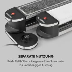 Tenderloin 50/50 Raclette-Grill 1200W 8 Personen Natursteinplatte Metallgrillplatte -Klarstein Verkaufsgeschäft 10035260 de 0005 logo