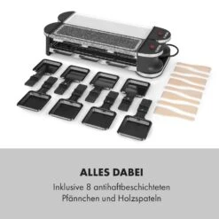 Tenderloin 50/50 Raclette-Grill 1200W 8 Personen Natursteinplatte Metallgrillplatte -Klarstein Verkaufsgeschäft 10035260 de 0007 logo