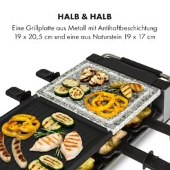 Bistecca Raclette 1200W Metall / Stein 8 Personen Kontroll-LED -Klarstein Verkaufsgeschäft 10035293 de 0004 logo