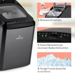 Partytime Eiswürfelmaschine Klareis 15kg/24h Edelstahl -Klarstein Verkaufsgeschäft 10035295 de 0004 usp