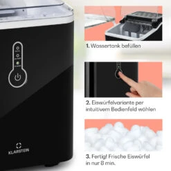 Chillout Eiswürfelmaschine Bulleteis 12kg/24h Wassertank: 1,5 L 12 Chillout Eiswürfelmaschine Bulleteis 12kg/24h Wassertank: 1,5 L -Klarstein Verkaufsgeschäft 10035320 de 0004 usp