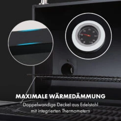 Kingsville Smoker Kombigrill Gas Kohle Smoker 13,5kW 3+1 Brenner 22 Kingsville Smoker Kombigrill Gas Kohle Smoker 13,5kW 3+1 Brenner -Klarstein Verkaufsgeschäft 10035409 de 0010 logo