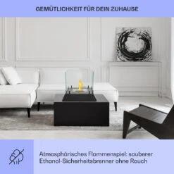 Phantasma Cubo Ethanol-Kamin Rauch- & Geruchlos Edelstahl-Brenner Sicherheitsglas -Klarstein Verkaufsgeschäft 10035458 de 0004 usp