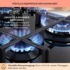 Illuminosa 4 Gaskochfeld 4-flammig Sabaf-Brenner Glaskeramik -Klarstein Verkaufsgeschäft 10035464 de 0005 usp