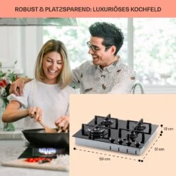 Illuminosa 4 Gaskochfeld 4-flammig Sabaf-Brenner Glaskeramik -Klarstein Verkaufsgeschäft 10035464 de 0006 usp