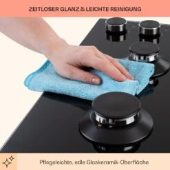 Illuminosa 4 Gaskochfeld 4-flammig Sabaf-Brenner Glaskeramik -Klarstein Verkaufsgeschäft 10035464 de 0007 usp