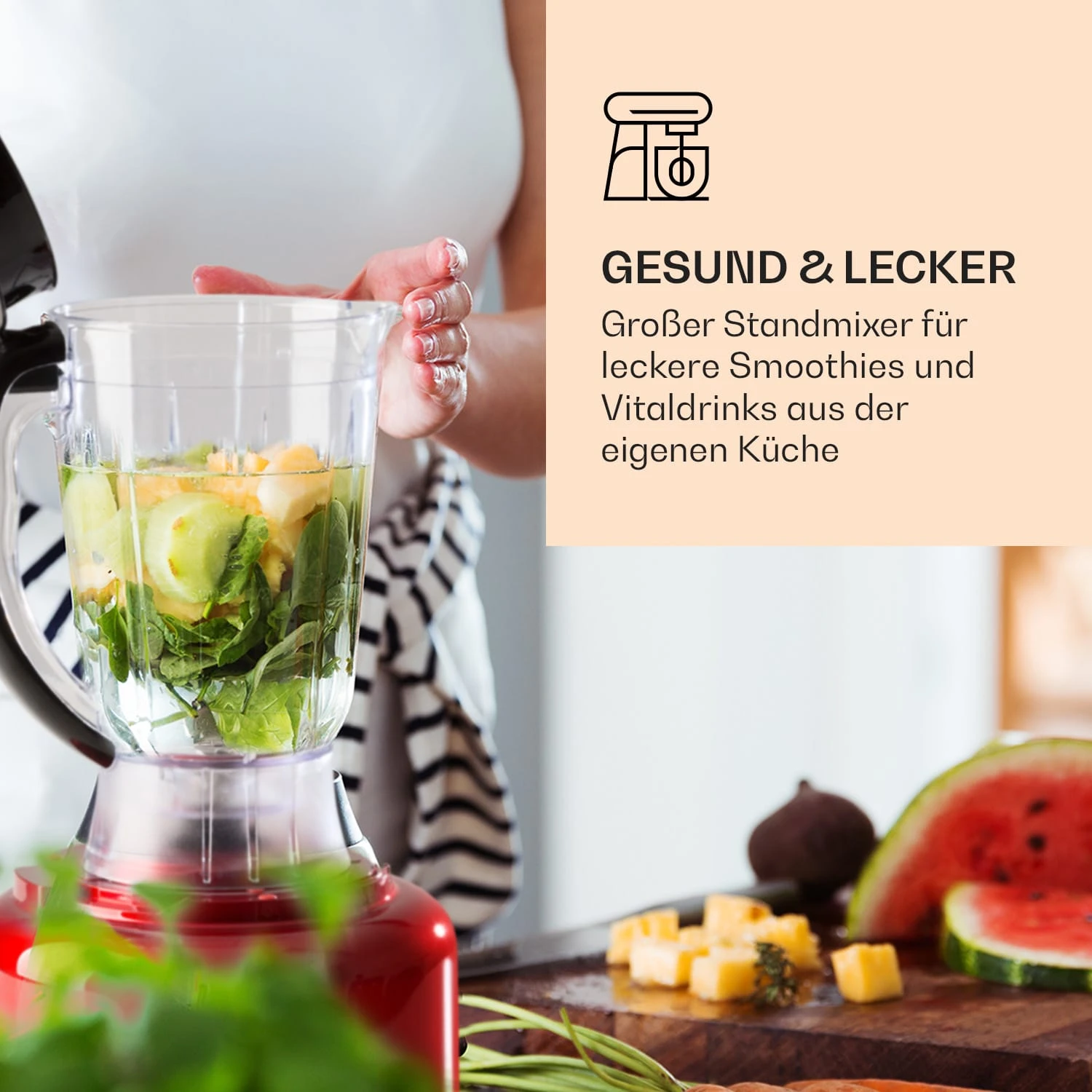 Luca Multifunktionsmixer 1000 W 3 L Stufenlose Geschwindigkeit 6 Modi 6 Luca Multifunktionsmixer 1000 W 3 L Stufenlose Geschwindigkeit 6 Modi – Bild 4