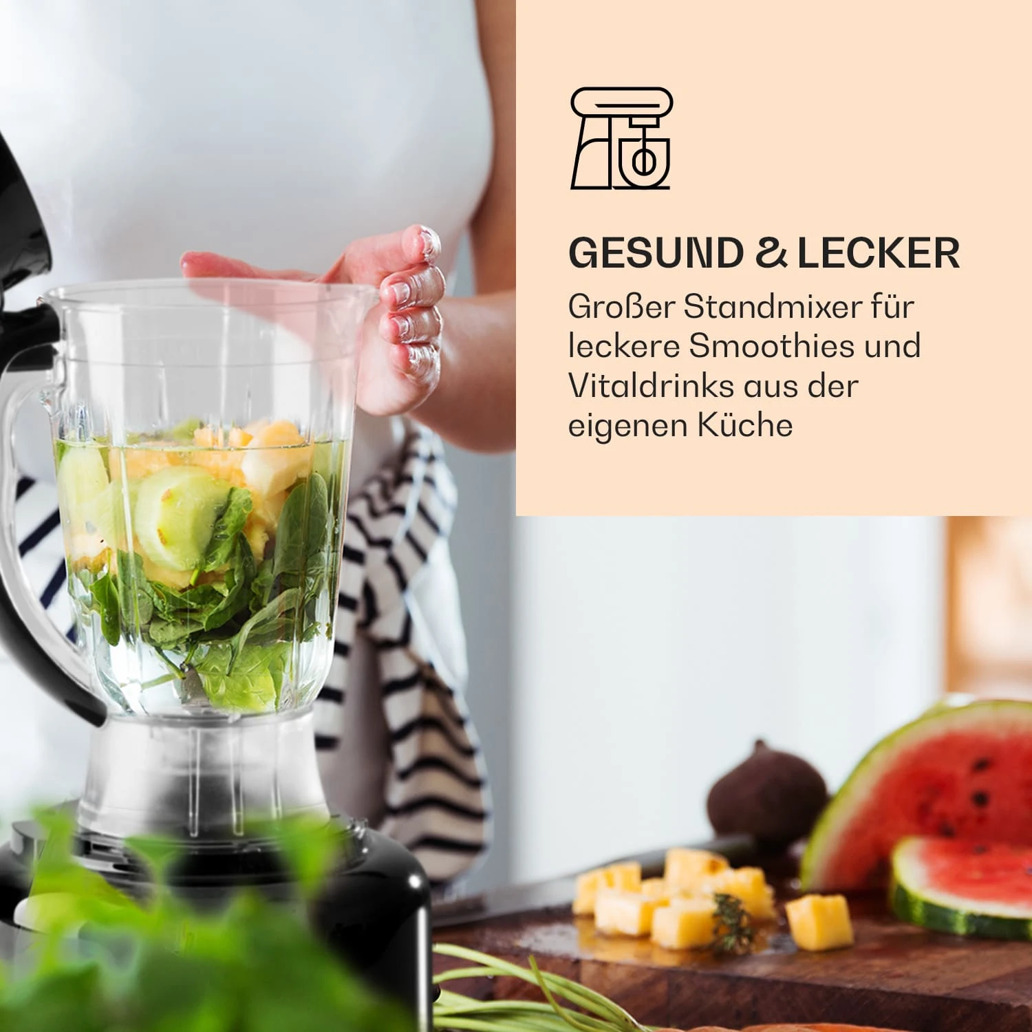 Luca Multifunktionsmixer 1000 W 3 L Stufenlose Geschwindigkeit 6 Modi 6 Luca Multifunktionsmixer 1000 W 3 L Stufenlose Geschwindigkeit 6 Modi – Bild 4