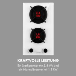 Goldflame Domino Gaskochfeld 2-flammig Messing-Brenner Glaskeramik -Klarstein Verkaufsgeschäft 10035498 de 0006 logo