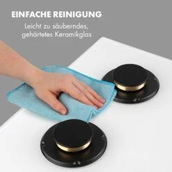 Goldflame 4 Gaskochfeld 4-flammig Messing-Brenner Glaskeramik -Klarstein Verkaufsgeschäft 10035499 de 0008 logo