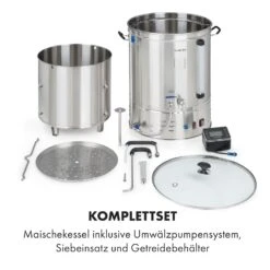 Brauheld Pro Maischekessel 3300W 70L 30-100°C Umwälzpumpe Edelstahl -Klarstein Verkaufsgeschäft 10035516 de 0008 logo