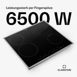 Virtuosa 4 Prime Einbaukochfeld 4 Zonen 6500W Glaskeramik Edelstahlrahmen -Klarstein Verkaufsgeschäft 10035551 de 0003 usp