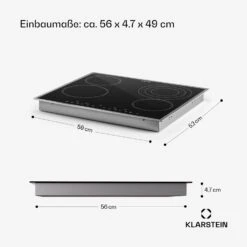 Virtuosa 4 Prime Einbaukochfeld 4 Zonen 6500W Glaskeramik Edelstahlrahmen -Klarstein Verkaufsgeschäft 10035551 de 0008 usp