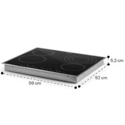 Virtuosa 4 Prime Einbaukochfeld 4 Zonen 6500W Glaskeramik Edelstahlrahmen -Klarstein Verkaufsgeschäft 10035551 yy 0011 dimensions