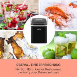 Arctic Porter Eiswürfelmaschine Bullet-Eis 12kg/24h Edelstahl -Klarstein Verkaufsgeschäft 10035553 de 0003 usp