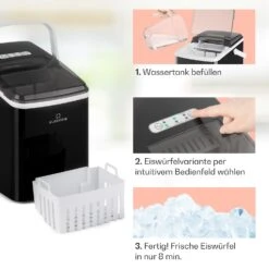 Arctic Porter Eiswürfelmaschine Bullet-Eis 12kg/24h Edelstahl -Klarstein Verkaufsgeschäft 10035553 de 0004 usp