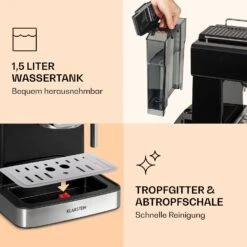 Gusto Classico Espressomaker 1350 Watt 20 Bar Druck 1,5 Liter 16 Gusto Classico Espressomaker 1350 Watt 20 Bar Druck 1,5 Liter -Klarstein Verkaufsgeschäft 10035564 de 0007 logo