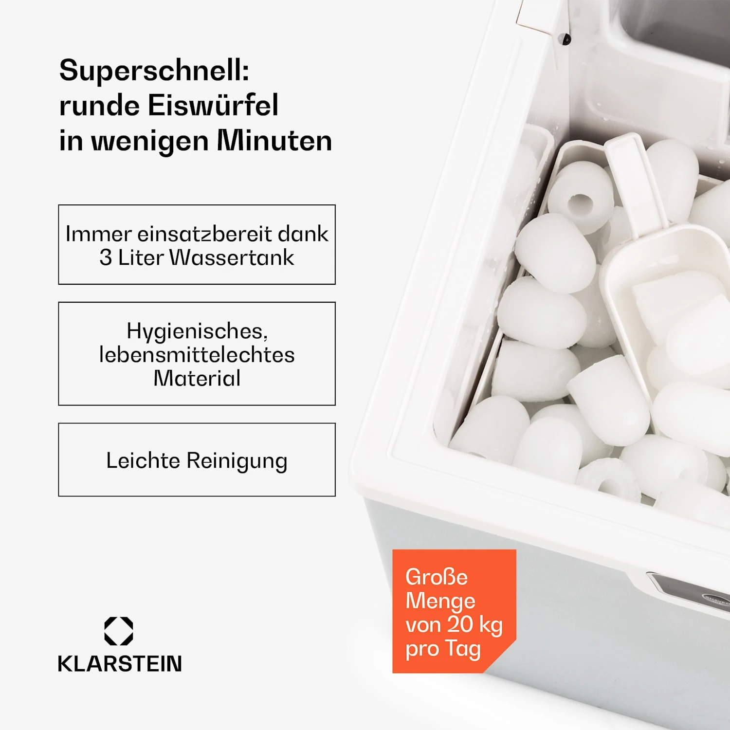 Icefestival Bullet Eiswürfelbereiter 400W 1,9l 20kg/24h 4 Icefestival Bullet Eiswürfelbereiter 400W 1,9l 20kg/24h – Bild 2