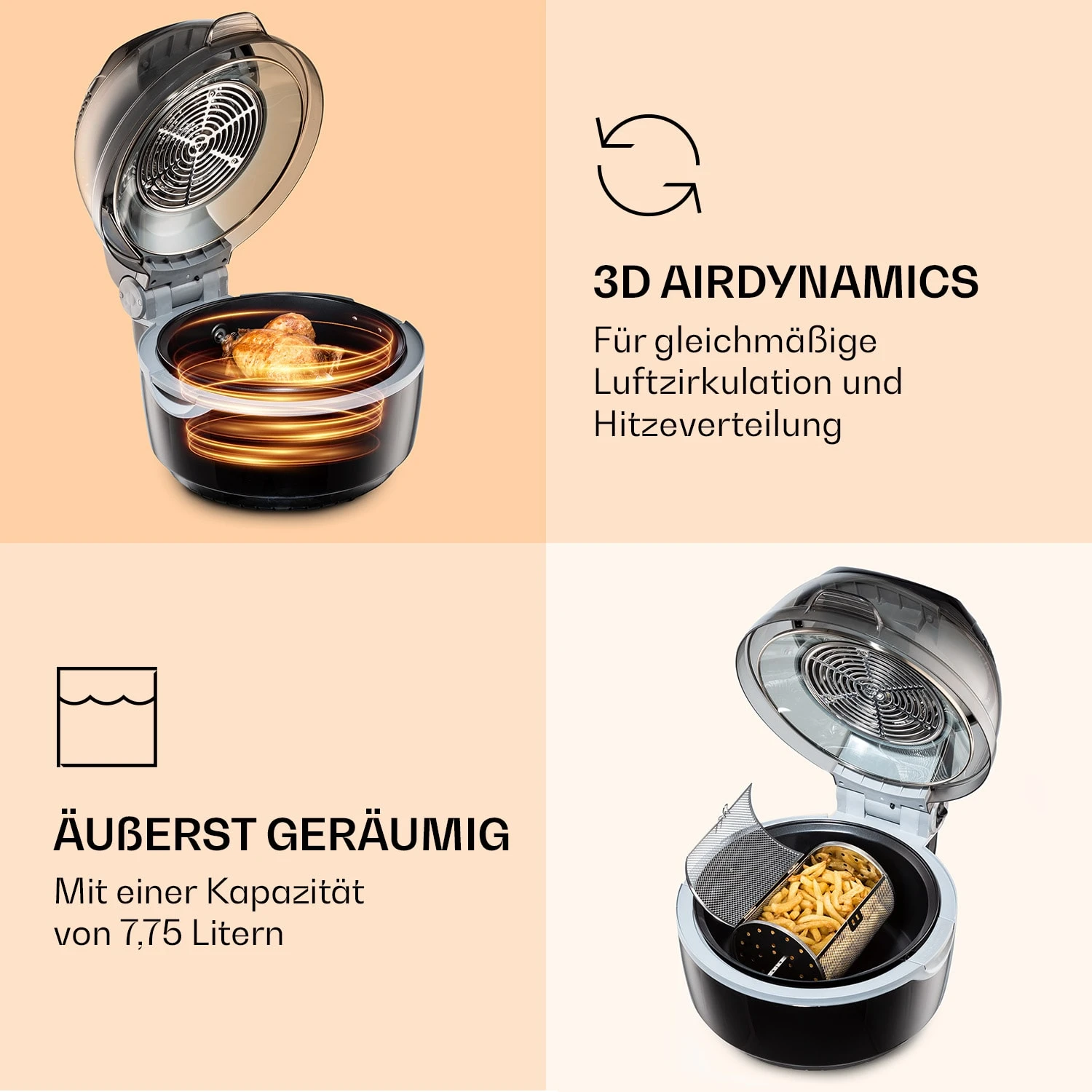 VitAir Smart Heißluftfritteuse App-Steuerung / 1400W / 7,75 Ltr / 20 Programme 8 VitAir Smart Heißluftfritteuse App-Steuerung / 1400W / 7,75 Ltr / 20 Programme – Bild 6