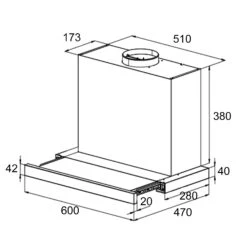 Mariana 60 Flachschirmhaube 500 M³/h Abluft LED -Klarstein Verkaufsgeschäft 10035597 yy 0008 logo