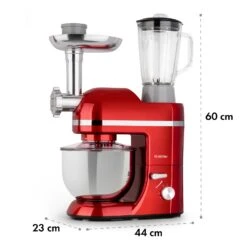 Lucia Elegance Küchenmaschine Mixer Fleischwolf 2000W BPA-frei -Klarstein Verkaufsgeschäft 10035641 yy 0009 logo Klarstein Lucia Elegance Kuechenmaschine rot