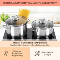 Cookbuddy Doppel-Kochfeld 2400W 5 Leistungsstufen Glaskeramik -Klarstein Verkaufsgeschäft 10035704 de 0005 usp