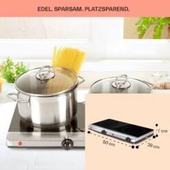 Cookbuddy Doppel-Kochfeld 2400W 5 Leistungsstufen Glaskeramik -Klarstein Verkaufsgeschäft 10035704 de 0006 usp