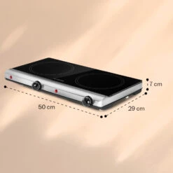 Cookbuddy Doppel-Kochfeld 2400W 5 Leistungsstufen Glaskeramik -Klarstein Verkaufsgeschäft 10035704 yy 0011 dimensions