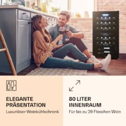 Shiraz 29 Duo Weinkühlschrank 2 Zonen 80L/29 Flaschen 5-22°C Touch -Klarstein Verkaufsgeschäft 10035846 de 0002 logo